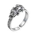 Feng Shui Pixiu Good Luck Ring – Punk Silver Unisex Fashion Ring Nixie WHITE 2
