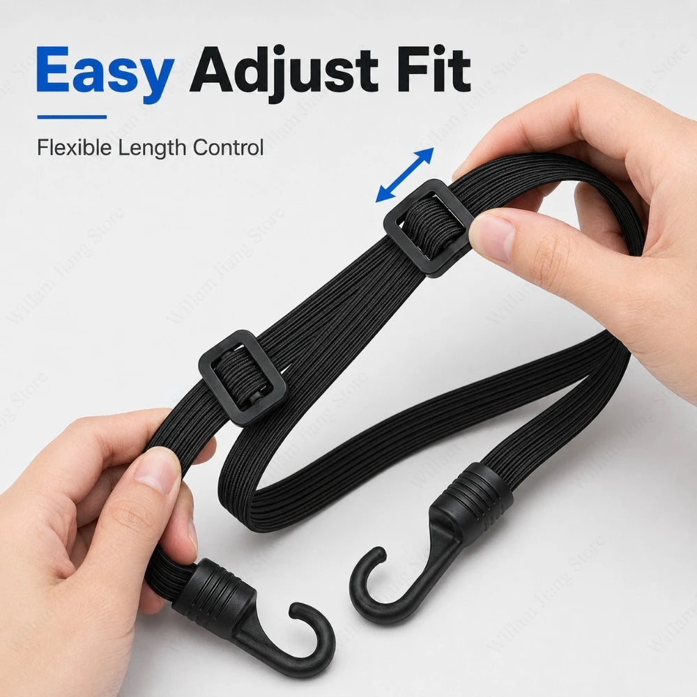 Motorcycle Helmet Elastic Cargo Net Strap with Safety Hooks Motorcycle Cargo Strap Nixie