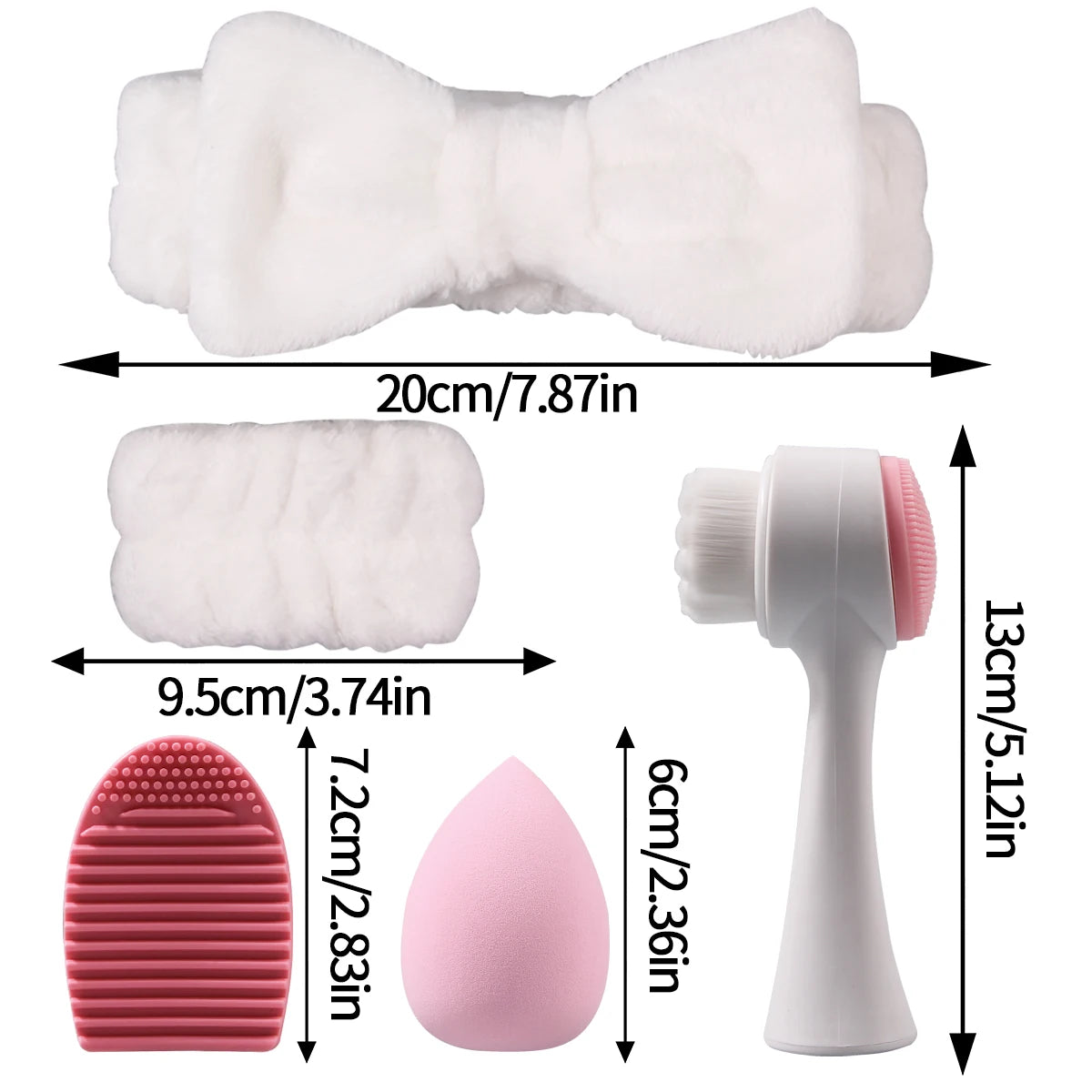 6-Piece Skincare Cleansing Set – Brush, Sponge & Hair Band Skincare Tool Kit Nixie