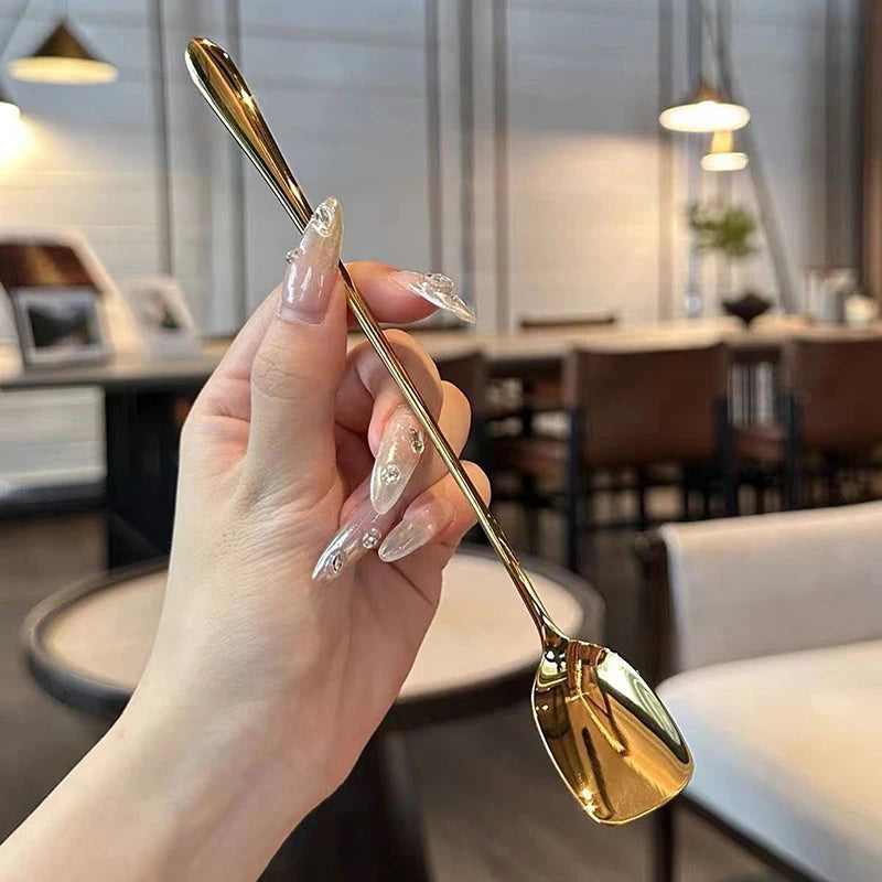 Stainless Steel Long Handle Stirring Spoon | Kitchen Dessert Kitchen Stirring Spoon Nixie