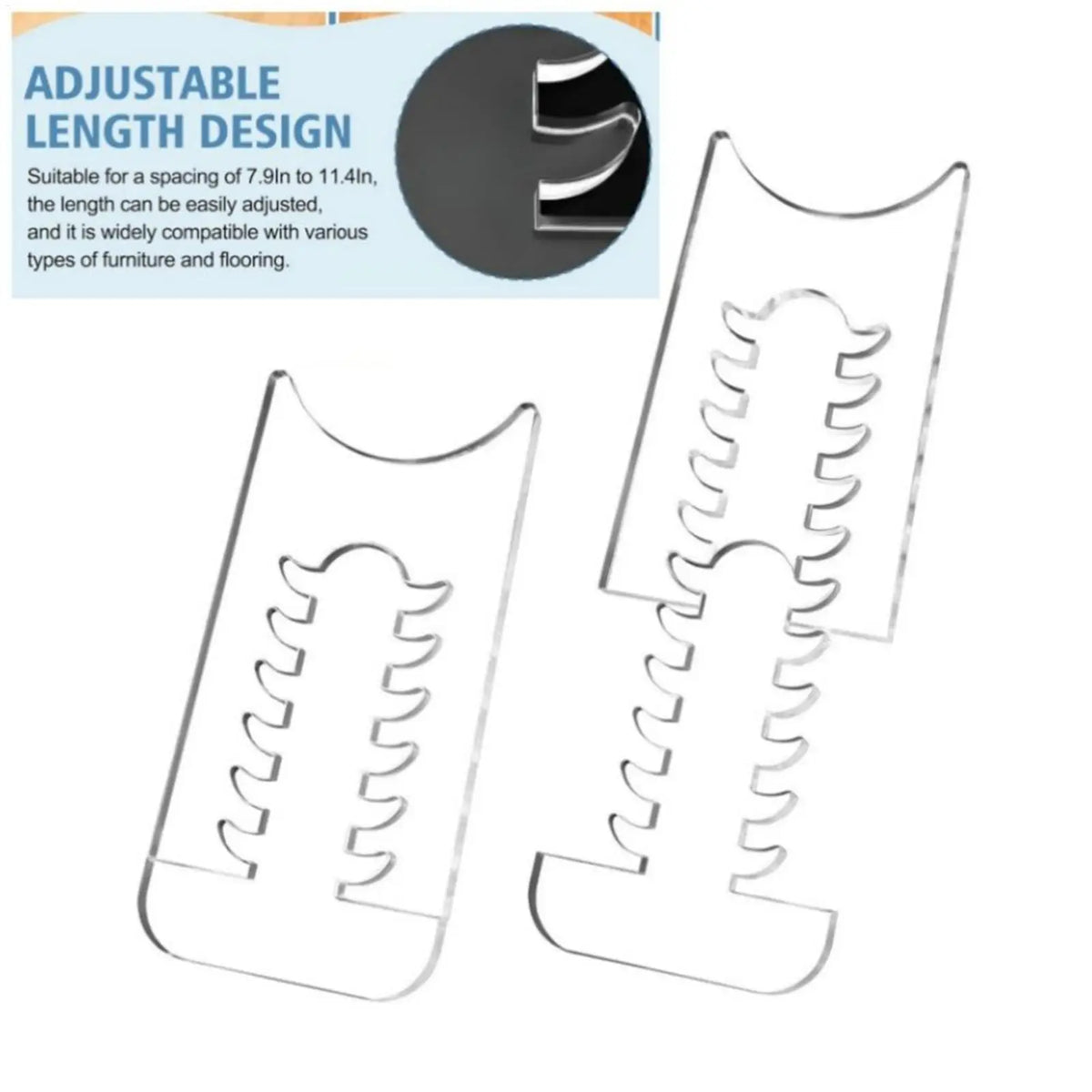 Adjustable Acrylic Couch Wall Spacer – Anti-Slip Furniture Stopper
