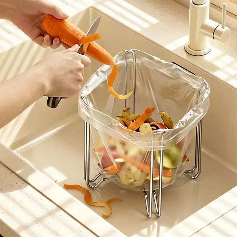 304 Stainless Steel Trash Bag Holder for Kitchen Sink Kitchen Waste Organizer Nixie