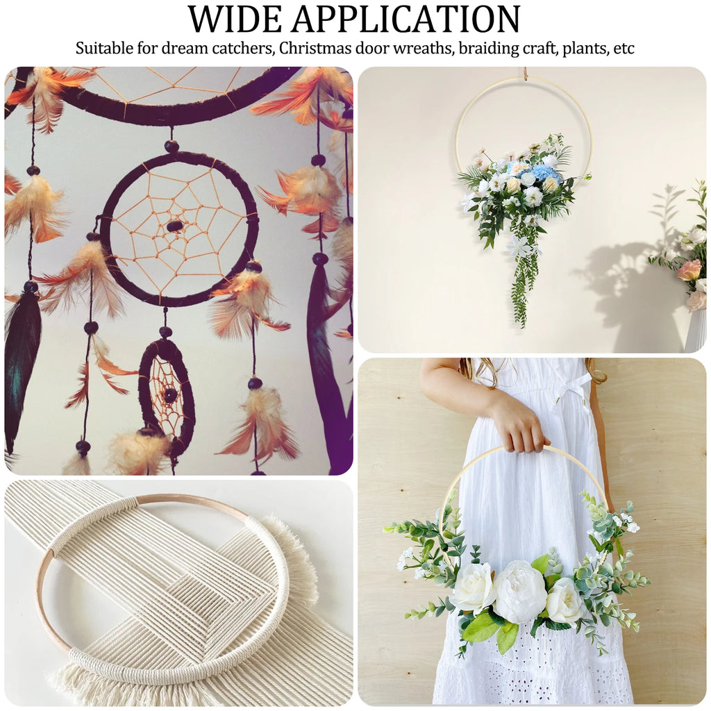 Bamboo Wooden Wreath Rings DIY Floral Hoops 10/18Pcs Craft Set Craft Embroidery Hoops Nixie