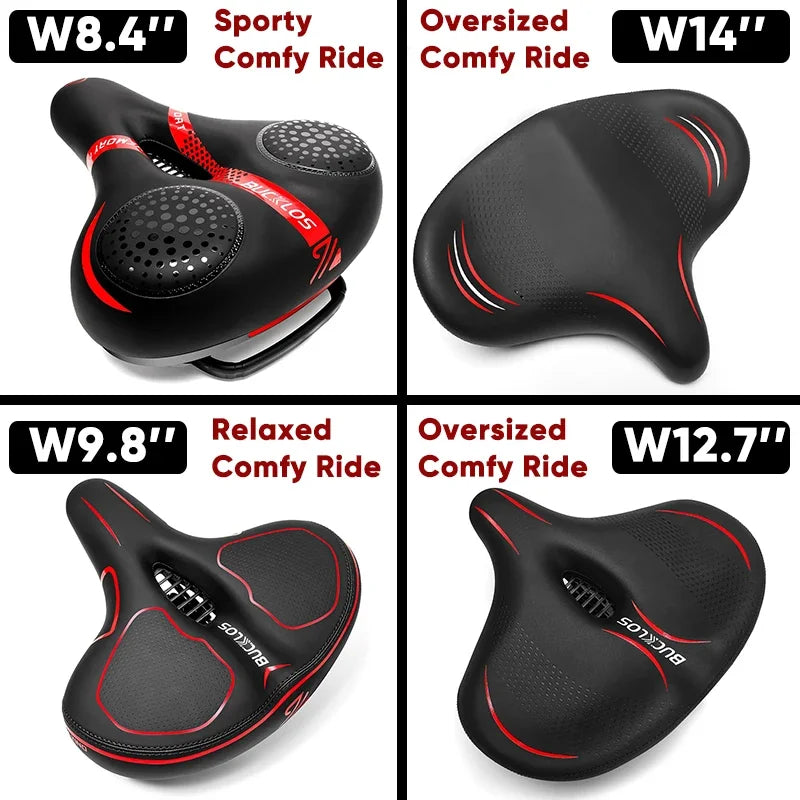 BUCKLOS Wide Ergonomic Bike Saddle for MTB, E-Bike & Touring Bicycle Saddle Nixie