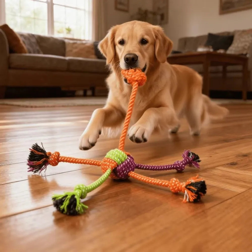 Dog Cotton Rope Knot Chew Toy – Bite-Resistant Interactive