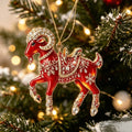 Acrylic Goat Hanging Ornament Rhinestone Christmas Décor Christmas Ornament Nixie 7