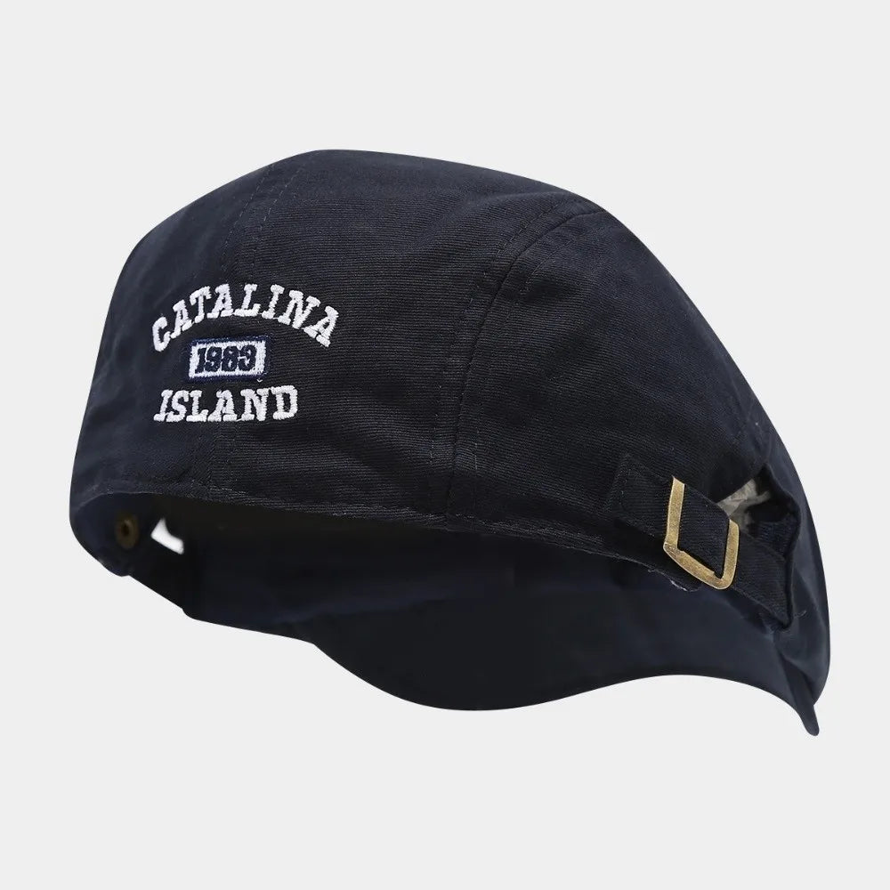 Vintage Y2K Beret Newsboy Cap – Cotton Embroidery Flat Cap