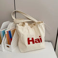 Japanese Minimalist Drawstring Crossbody Tote Bag for Women Crossbody Tote Bag Nixie BB-1217 Off-white