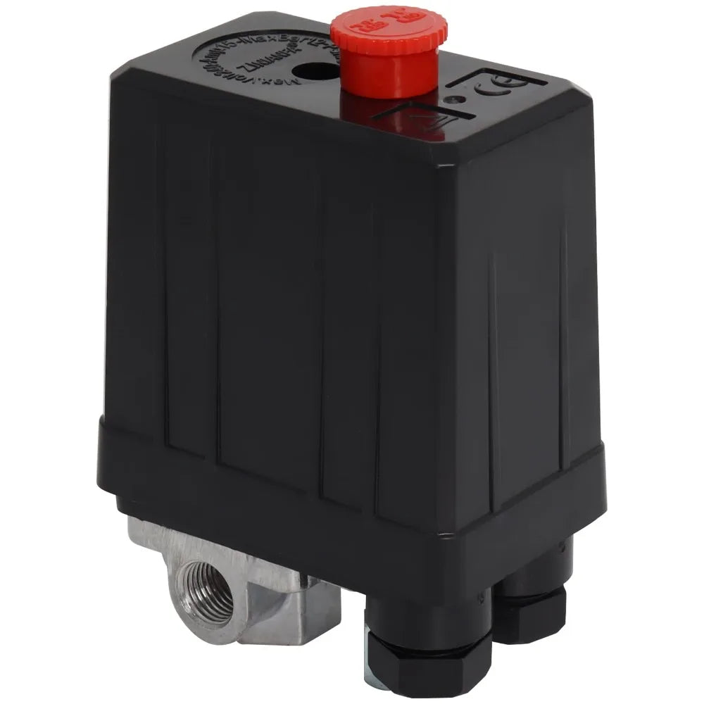 220V Air Compressor Pressure Switch 4-Port 90-120 PSI Control Valve Compressor Pressure Switch Nixie Khaki