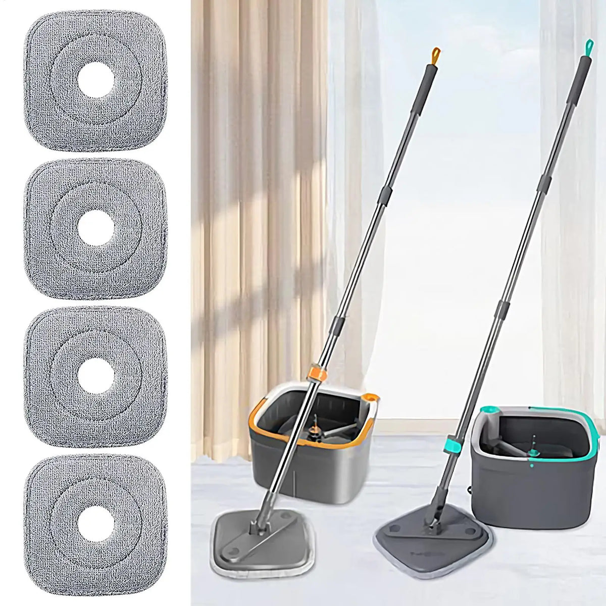 Microfiber Mop Refills 4 Pack – Square Replacement Pads