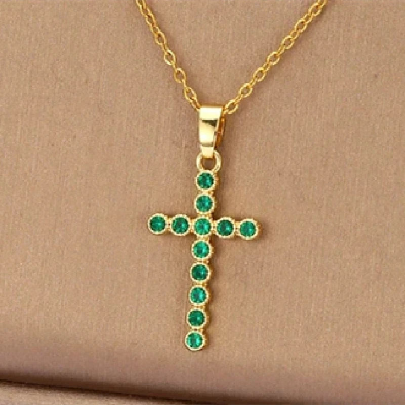 Gold Plated Cross Pendant Necklace – Copper & Stainless Steel Pendant Necklace Nixie