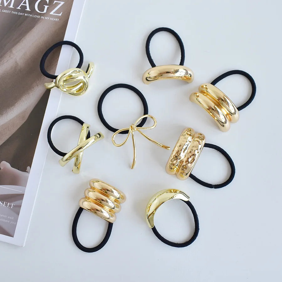 Metal Double-Layer Elastic Hair Bands & Scrunchies for Women