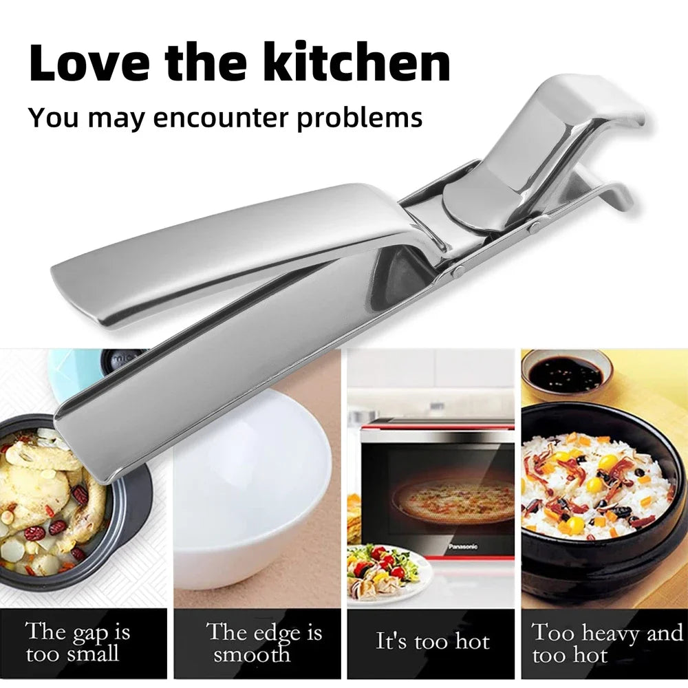 Stainless Steel Hot Plate Clips – Anti-Slip Pan & Bowl Gripper Kitchen Plate Gripper Nixie