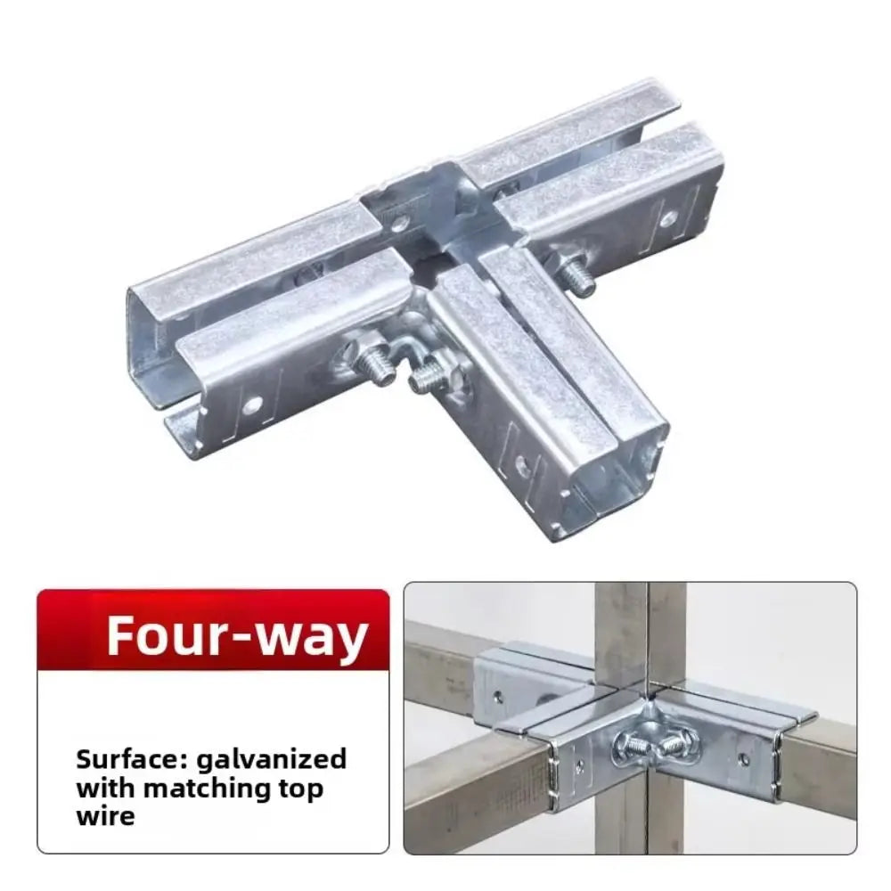 Galvanized Steel Square Tube Connector – No-Weld Pipe Joint Pipe Joint Connector Nixie