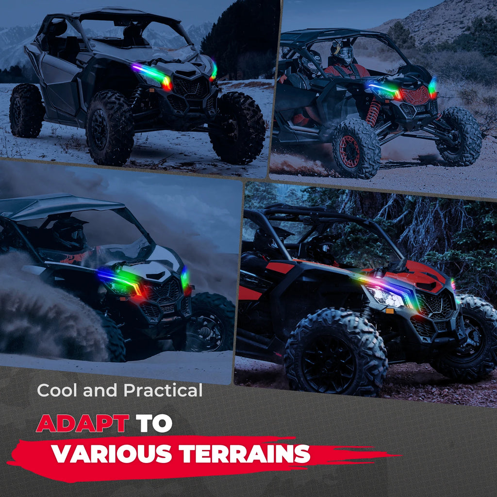 RGB LED Fang Lights for Can-Am Maverick X3 2017-2026 | Plug & Play UTV LED Lights Nixie
