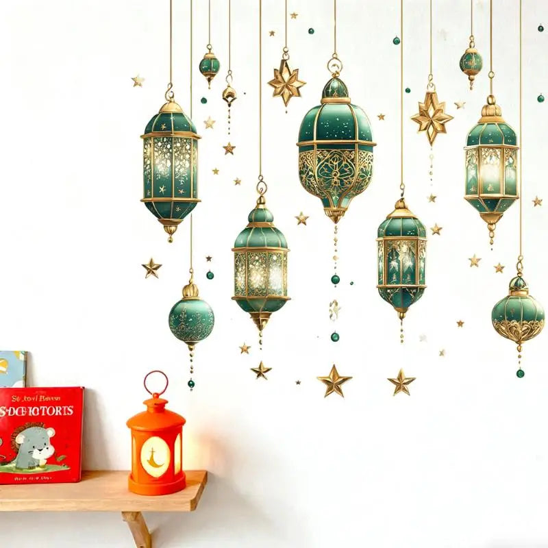 Ramadan Kareem Wall Stickers – Lantern Moon Star Eid Decals Wall Stickers Nixie
