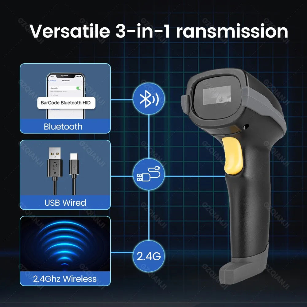 INSTOFC G6 Wireless Bluetooth 1D 2D QR Barcode Scanner