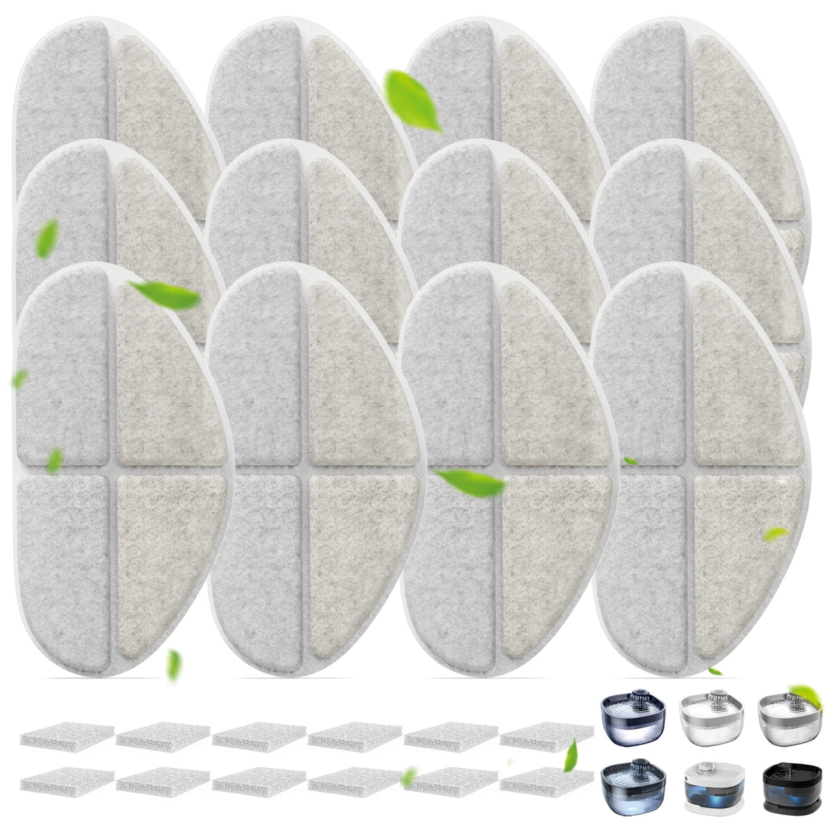 7L Round Pet Water Fountain & Replacement Filter Cartridges Pet Water Fountain Nixie 12PACKS