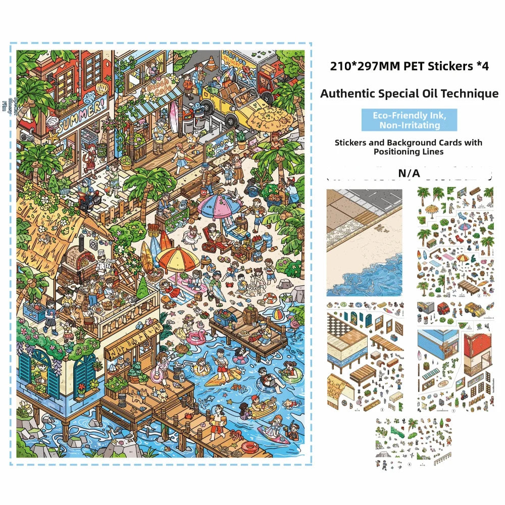 3D Stacking Travel Scene Stickers – PET Die-Cut Scrapbook Sheets Scrapbook Stickers Nixie