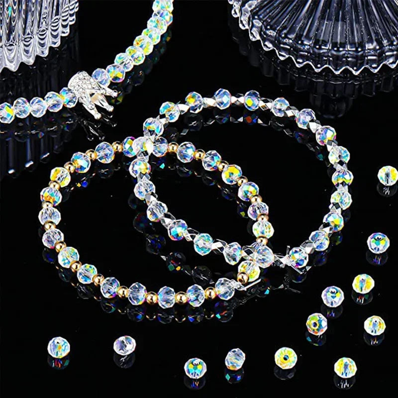 AB Crystal Faceted Glass Beads 4/6/8MM – DIY Jewelry Making Crystal Glass Beads Nixie