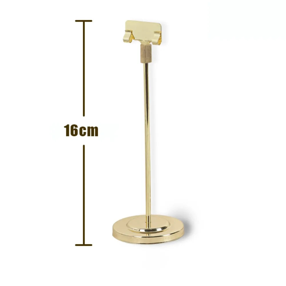 Stainless Steel Memo Clip Stand | Desktop Photo & Card Holder Desktop Clip Stand Nixie Gold-16CM