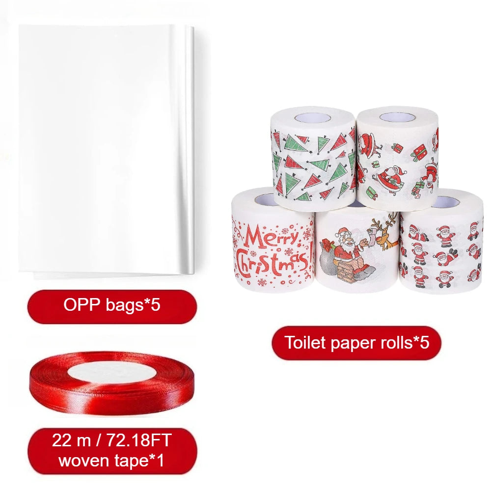11PCS Santa Claus Toilet Paper Roll Set – Funny Christmas Gag Gift Novelty Toilet Paper Nixie 11pcs set