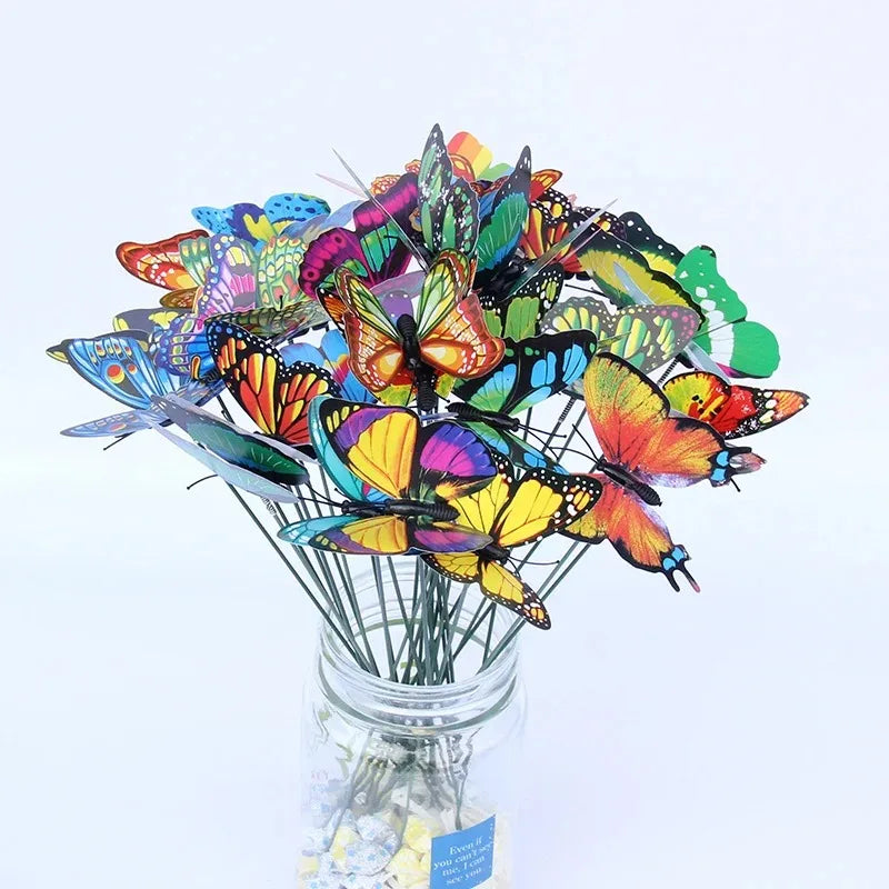 10pcs 3D Butterfly Garden Stakes – Yard & Flower Pot Decor Garden Decoration Stakes Nixie
