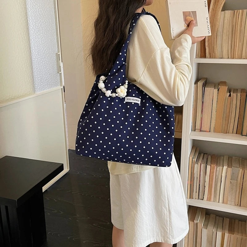 Women's Polka Dot Lace Bucket Bag | Korean Shoulder Crossbody Tote Shoulder Bucket Bag Nixie