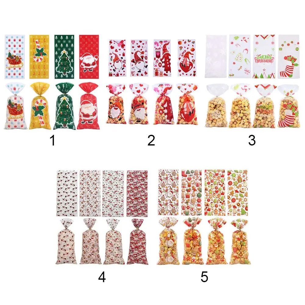 50PCS Christmas Cartoon Candy Bags – OPP Gift Packaging Bags Christmas Gift Bags Nixie