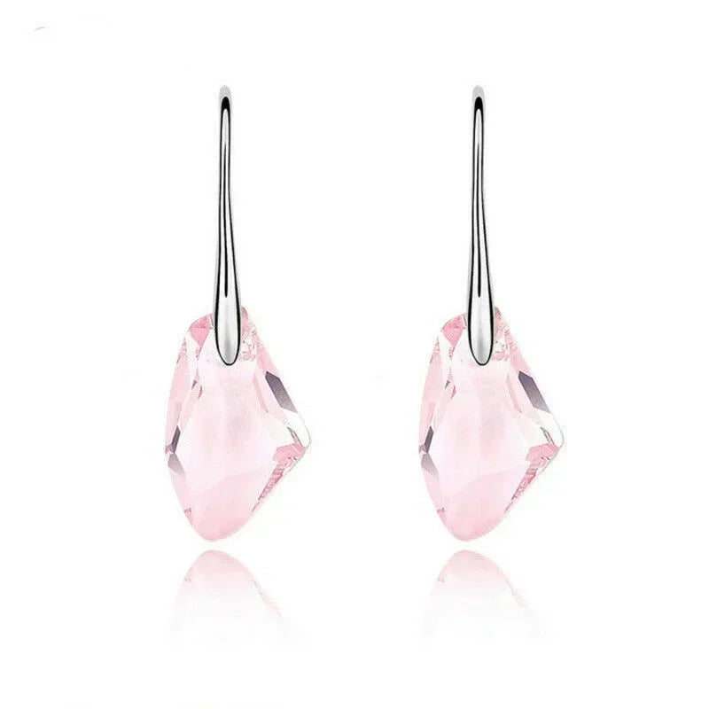 Women's Silver Crystal Teardrop Hook Drop Earrings | Gift Drop Earrings Nixie