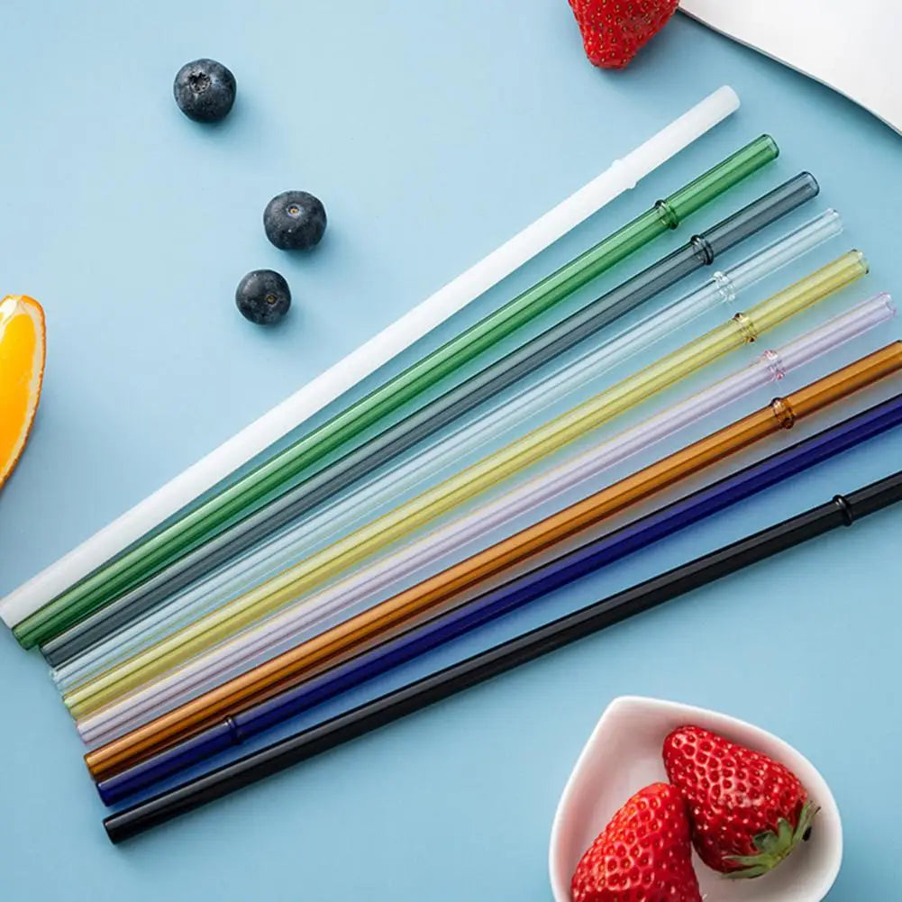 2Pcs Reusable Borosilicate Glass Straws – Eco-Friendly Glass Drinking Straws Nixie