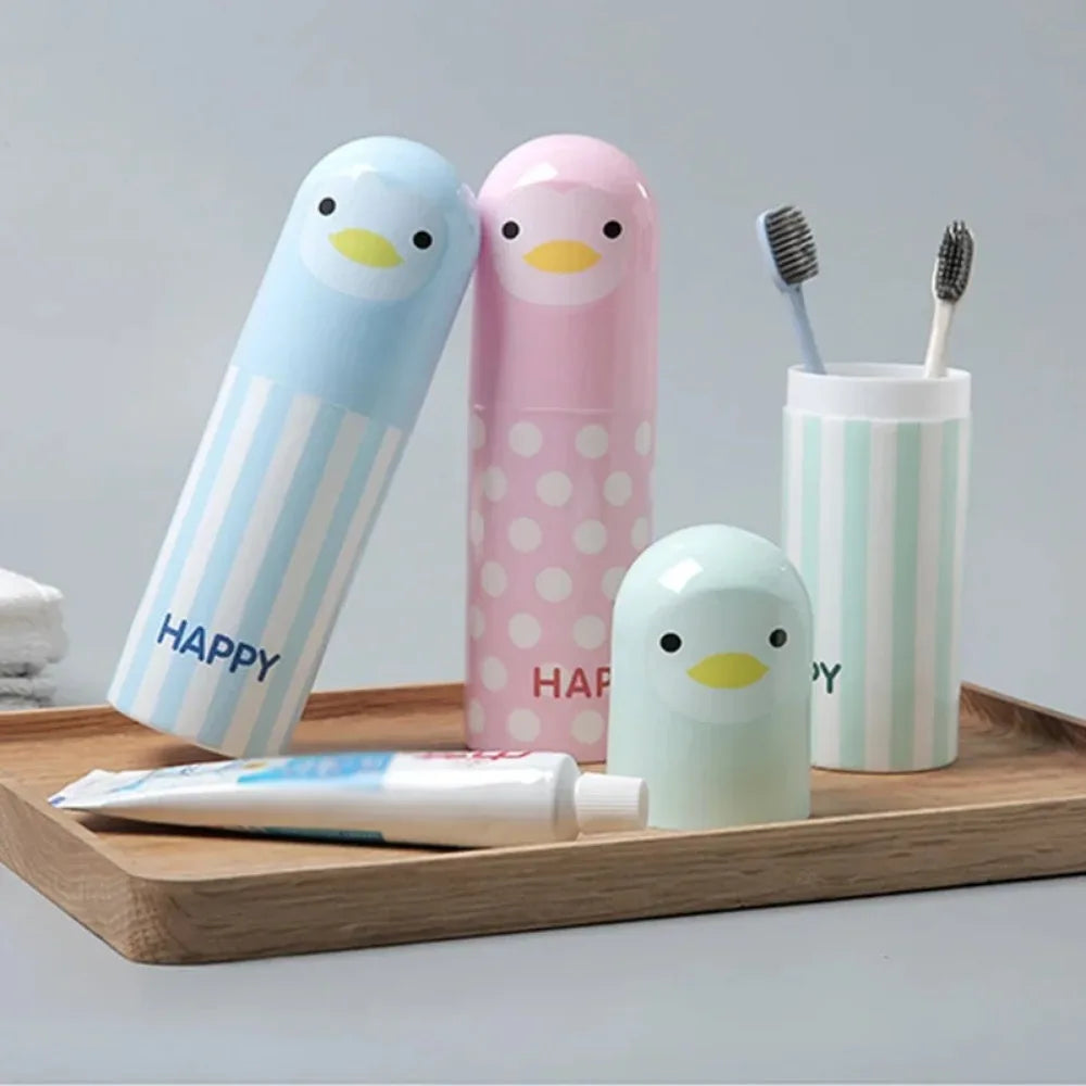 Penguin Travel Toothbrush Holder & Toothpaste Storage Box Toothbrush Travel Case Nixie