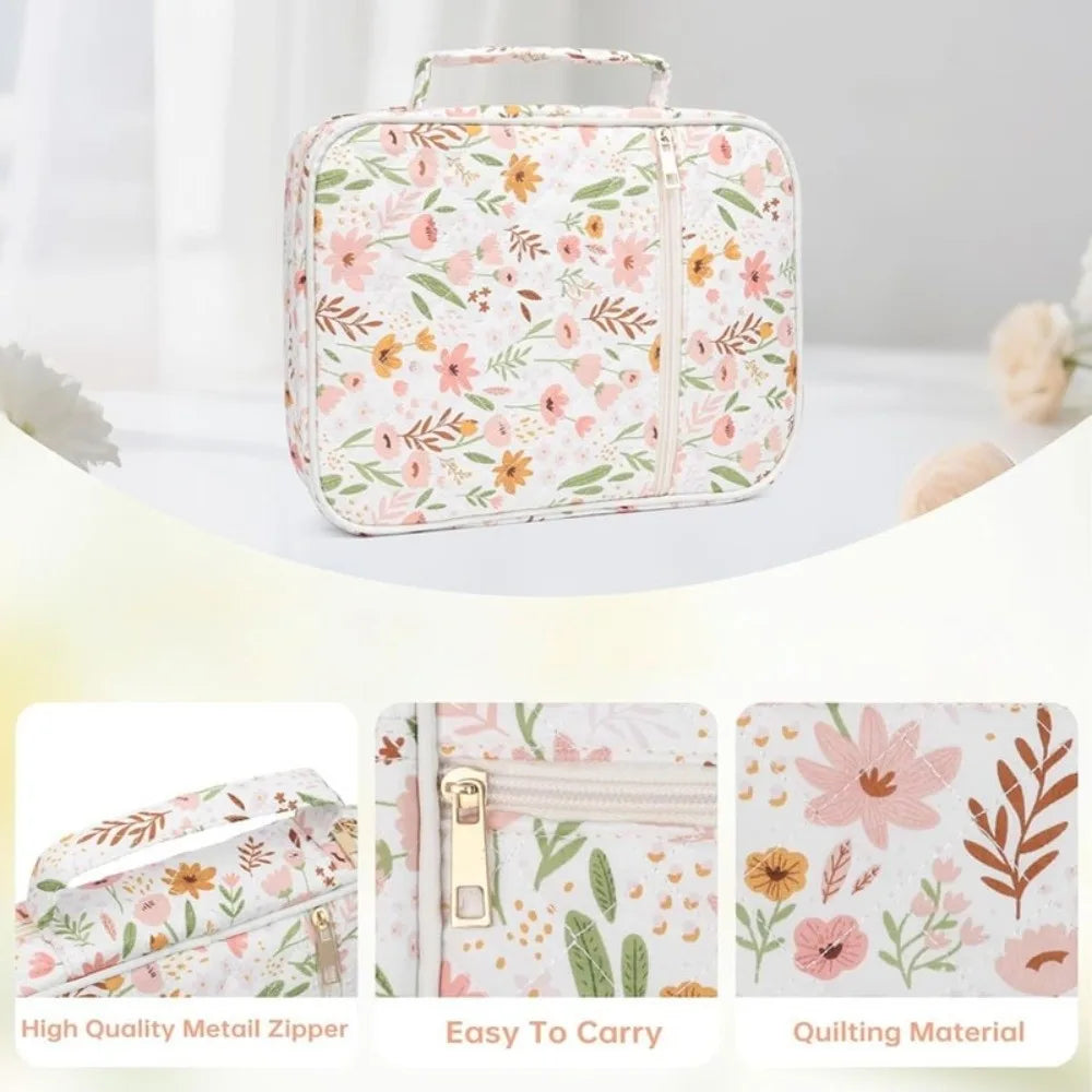Quilted Cotton Book Storage Bag – Large, Dustproof & Zippered