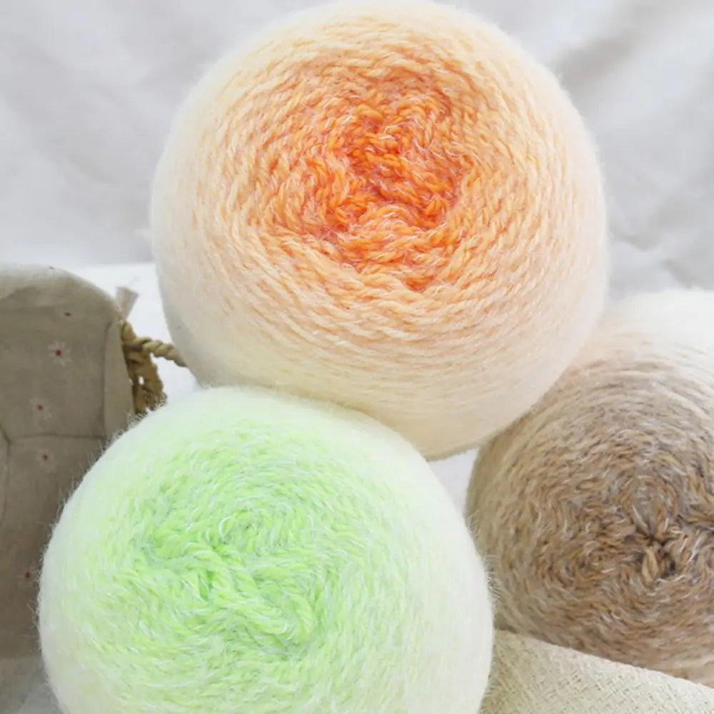 200g Gradient Fuzzy Yarn – Multicolor Crochet & Knitting Yarn Ball Crochet Knitting Yarn Nixie
