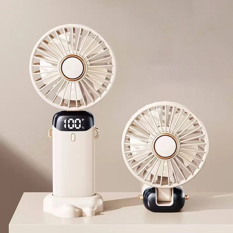 Portable Neck Fan 1800mAh USB Rechargeable 5-Speed & Phone Stand