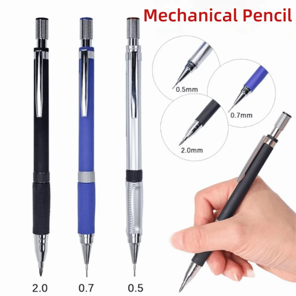 Metal Mechanical Pencil 0.5/0.7/2.0mm 2B – Drafting & Exam Mechanical Pencil Nixie