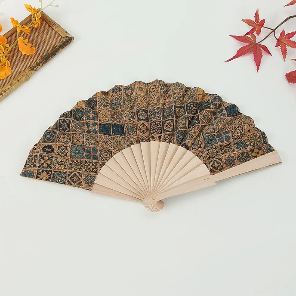 Vintage Bohemian Wooden Folding Fan – Hand Fan Home Décor Gift