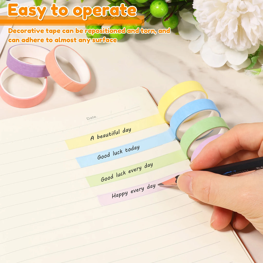 20 Rolls Washi Tape Set – Rainbow Colors for DIY Scrapbooking Decorative Washi Tape Nixie