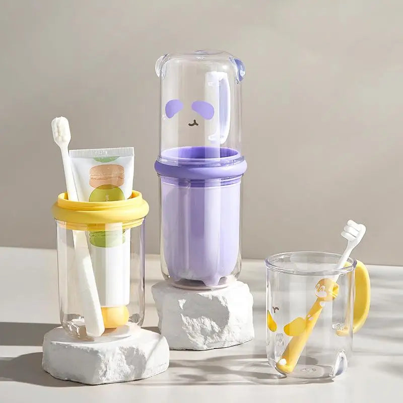 Kids Cartoon Toothbrush Storage Box Set with Mouthwash Cup Toothbrush Storage Set Nixie