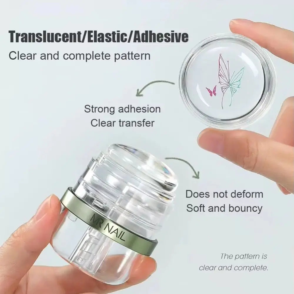 Silicone Jelly Capsule Nail Art Stamper | Telescopic Transfer Tool Nail Art Stamper Nixie