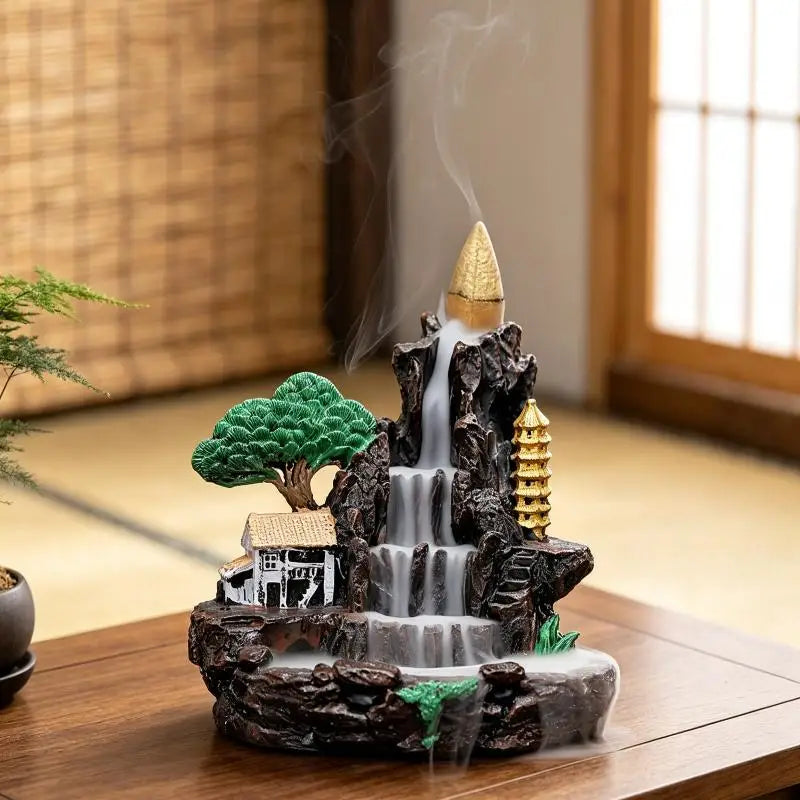 Resin Mountain Waterfall Backflow Incense Burner – Zen Decor Incense Burner Nixie