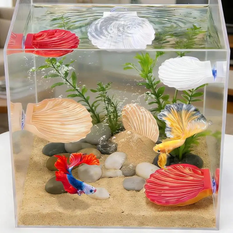 Betta Fish Shell Rest Platform with Suction Cup | 2 Sizes