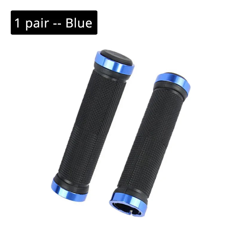 BUCKLOS Lock-On MTB Bike Grips – Non-Slip Rubber Handlebar MTB Handlebar Grips Nixie Blue
