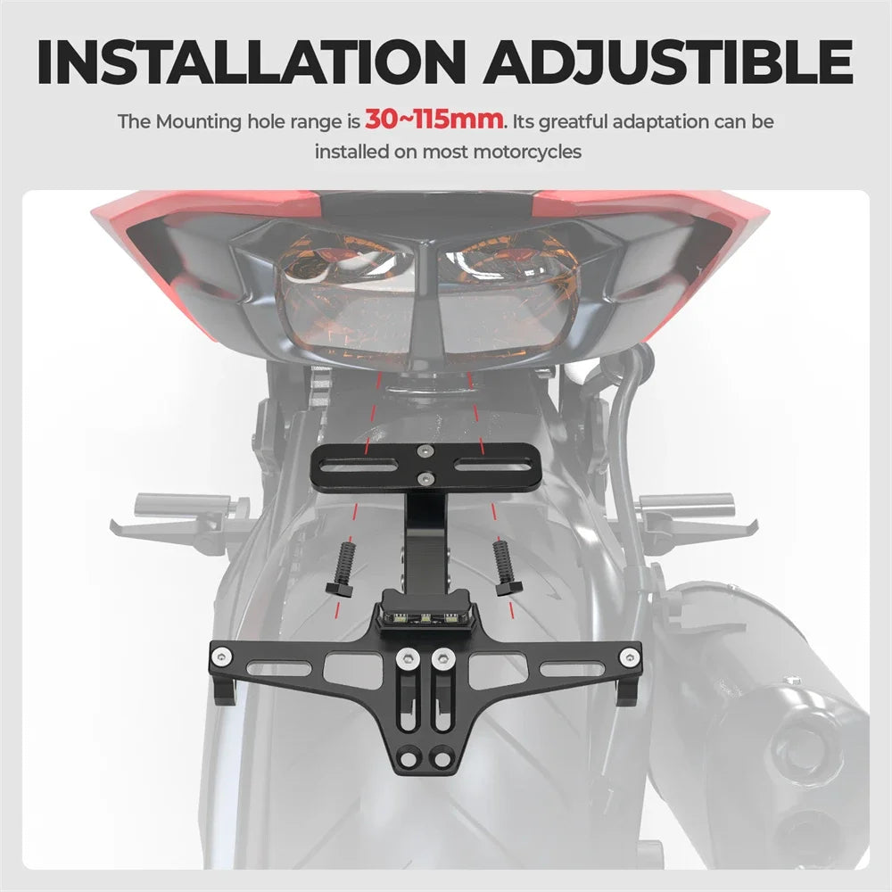 Motorcycle License Plate Bracket Fender Eliminator Kit + LED Fender Eliminator Kit Nixie