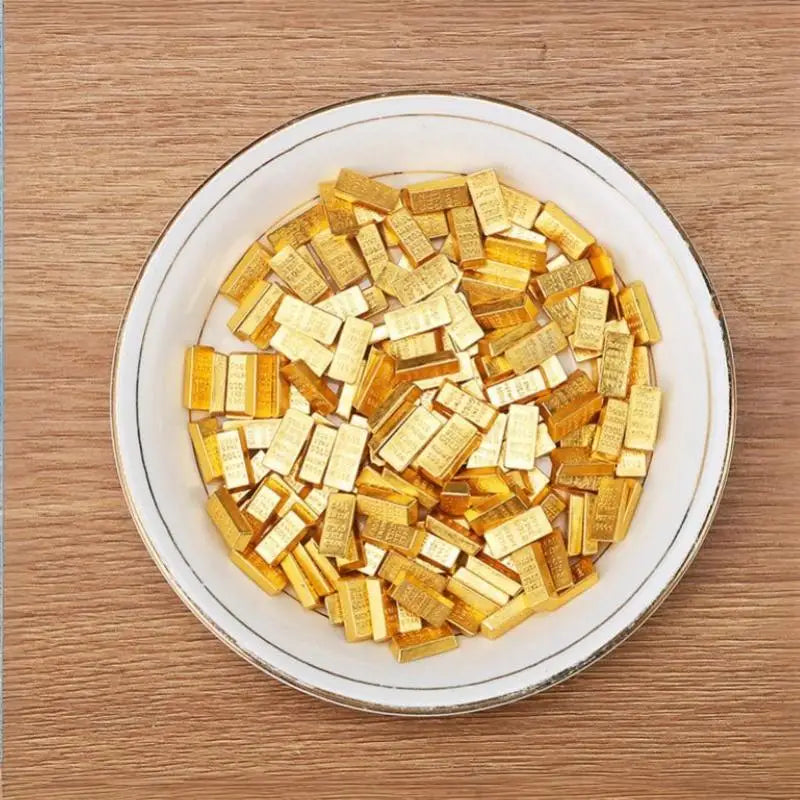 100PCS Mini Gold Ingot Lucky Charms – DIY Craft & Feng Shui Decor DIY Craft Charms Nixie