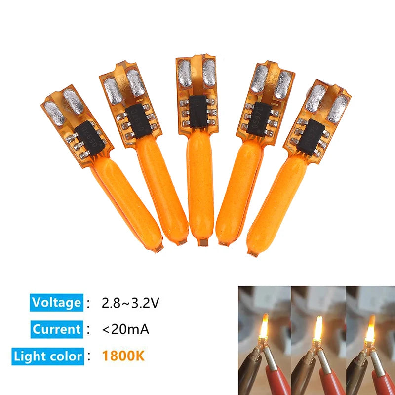 3V LED Flame Candle Bulb 1800K Flicker Filament 5/10 Pack LED Flame Bulb Nixie