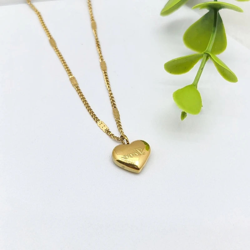 Heart Pendant Stainless Steel Choker Necklace for Women Pendant Necklace Nixie