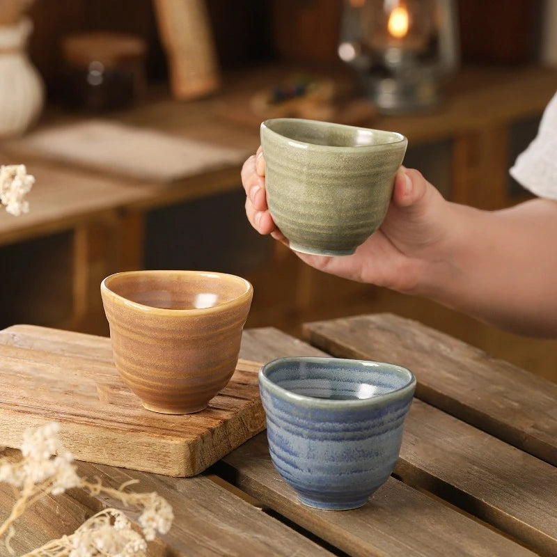 Japanese Rough Pottery Ceramic Cup – Retro Kung Fu Tea Mug 110ml Ceramic Tea Mug Nixie
