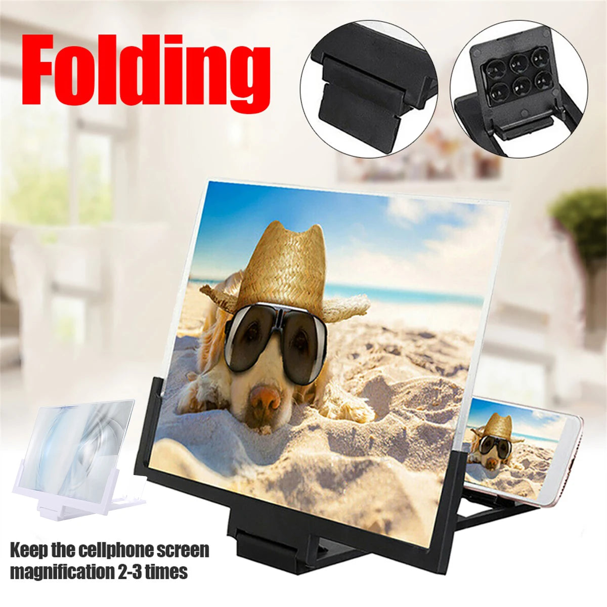 14" Phone Screen Magnifier 3D HD Video Amplifier Stand Phone Screen Magnifier Nixie