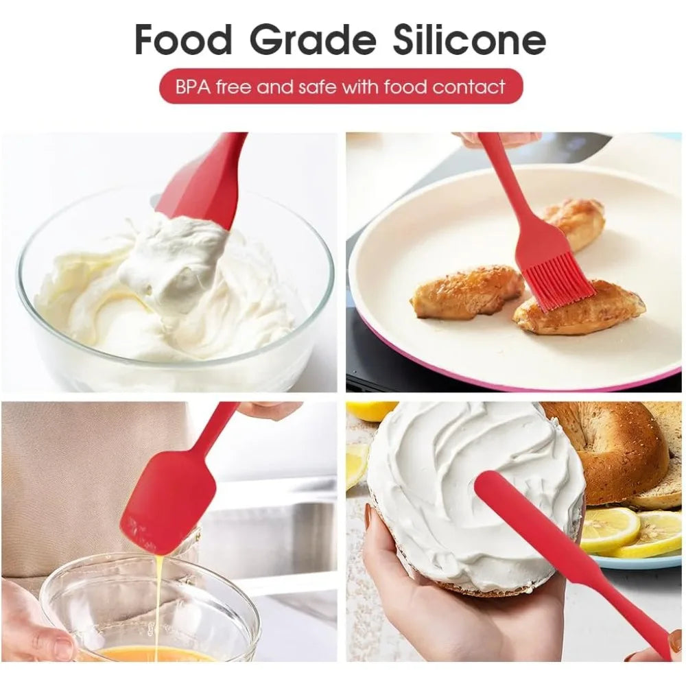 6-Piece Food Grade Silicone Spatula Set – Baking & Cooking Kit Silicone Spatula Set Nixie